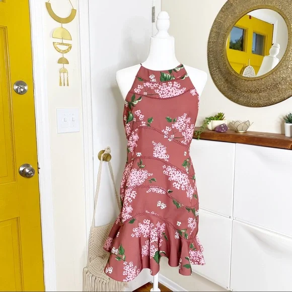 Keepsake The Label Dresses | Revolve Keepsake-The Label M Floral Halter Dress | Color: Green/Pink | Size: M | Bohorach's Closet